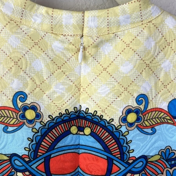 Comino Couture London Lemon Check Abstract Dress Size 8 - Picture 10 of 16